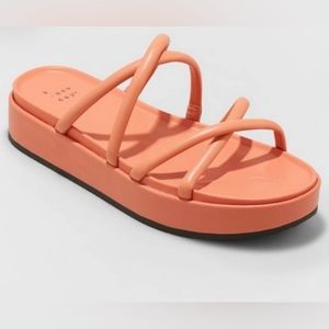NEW Women's Dory Platform Heels Coral Orange Apricot - A New Day